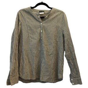 Longchamp Plaid Button Up Blouse Size 38